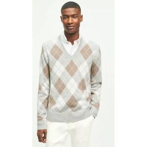 Brooks Brothers Merino Wool Cashmere Argyle Sweater. NWT Size L.